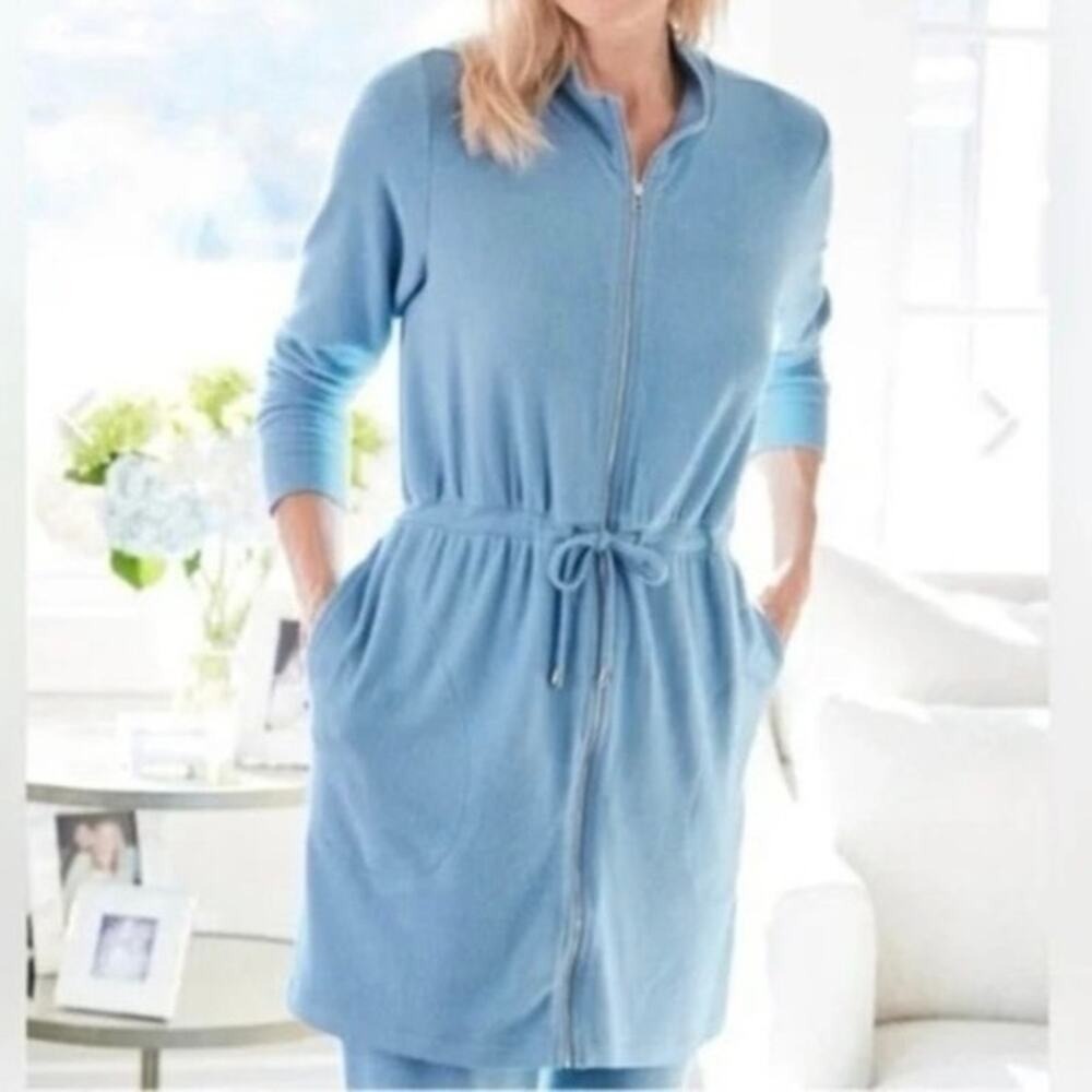 Soft Surroundings Eleve Full Zip Drawstring Waist Cardigan Women's Size Large